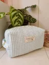 Trousse de voyage nid d'abeille vert d'eau