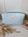 Trousse de voyage xl carrée en nid d'abeille vert d'eau