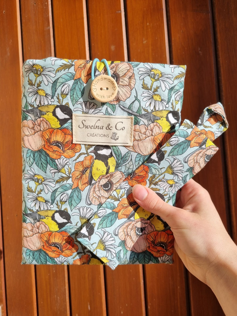 Pochette à livre mésanges