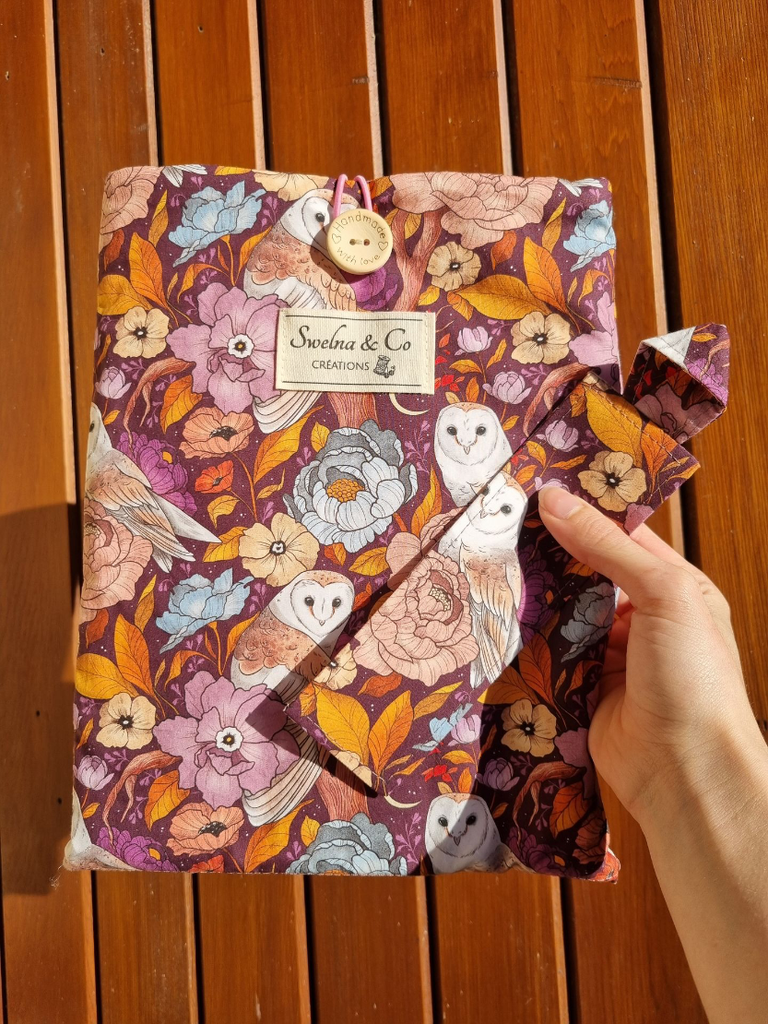 Pochette à livre chouettes