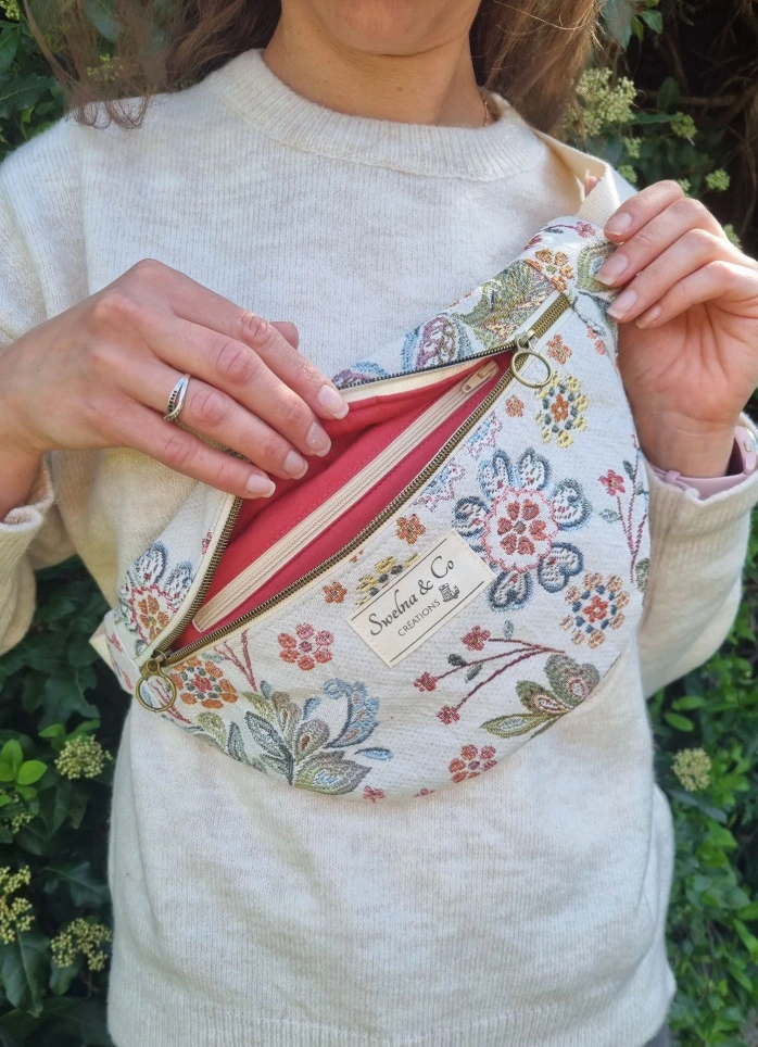Sac banane fleuri vintage