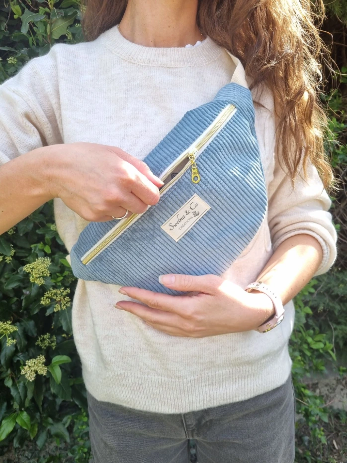 Sac banane bleu ciel